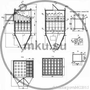 Чертеж циклона БЦ-2-5x(4+2)