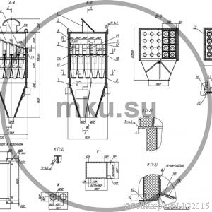 Чертеж циклона БЦ-2-4x(3+2)