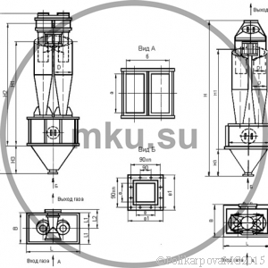 Чертеж циклона ЦН-15-300-2СП