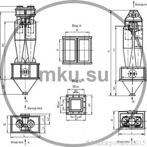 Чертеж циклона ЦН-15-300-2УП