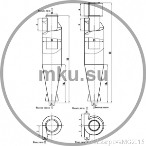 Чертеж циклонов ЦН-15-300