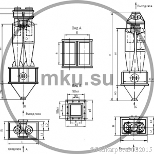 Чертеж циклона ЦН-15-400-2УП