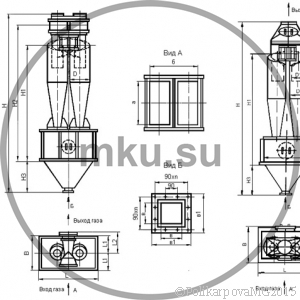 Чертеж циклона ЦН-15-500-2УП