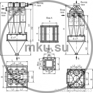 Чертеж циклона ЦН-15-500-6CП