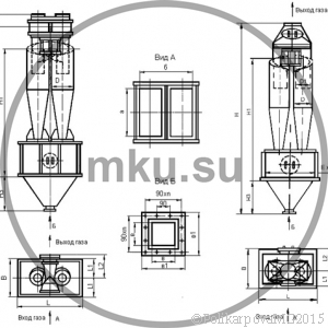 Чертеж циклона ЦН-15-600-2CП