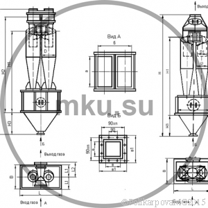 Чертеж циклона ЦН-15-700-2CП