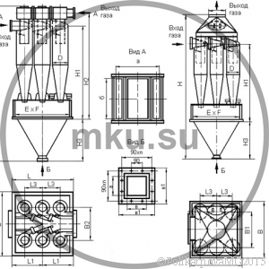 Чертеж циклона ЦН-15-700-6CП