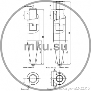 Чертеж циклонов ЦН-15-700