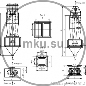 Чертеж циклона ЦН-15-800-2СП