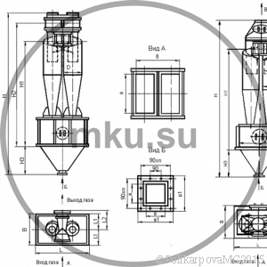 Чертеж циклона ЦН-15-800-2УП