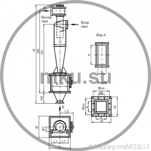 Чертеж циклона ЦН-15-900-1УП