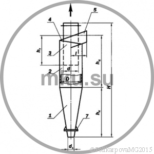Чертеж циклона ЦН 15 без улитки