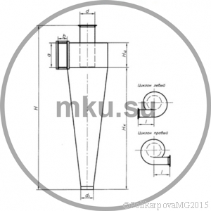 Чертеж циклона ЦН 34