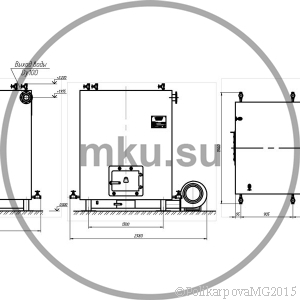 Чертеж водогрейного котла 1,4 МВт РПК