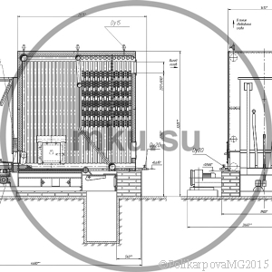 Чертеж водогрейного котла 1,5 МВт с ТШПМ