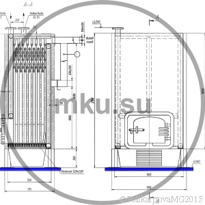 Чертеж водогрейного котла 150 кВт без дымососа