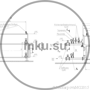 Чертеж водогрейного газового котла 500 кВт вид 2