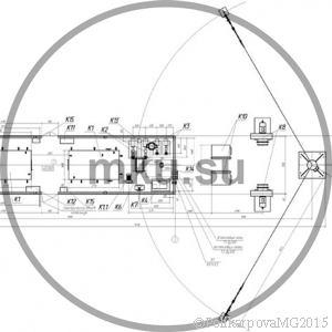 Производство модульных котельных. МКУ 2,2 план расстановки оборудования. Чертеж