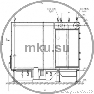 Чертеж водогрейного котла 1 МВт